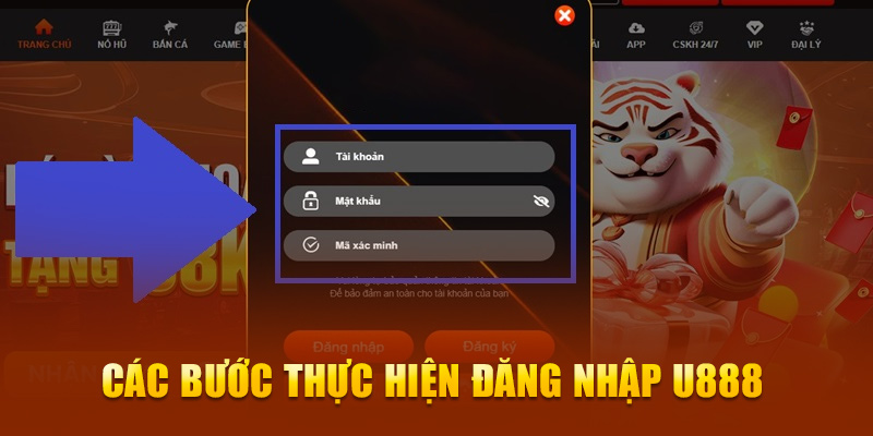 Hướng dẫn các bước đăng nhập u888 chi tiết